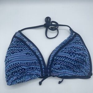 Becca Blue Crochet‎ Bikini Top New No Tag Cut Label Size D